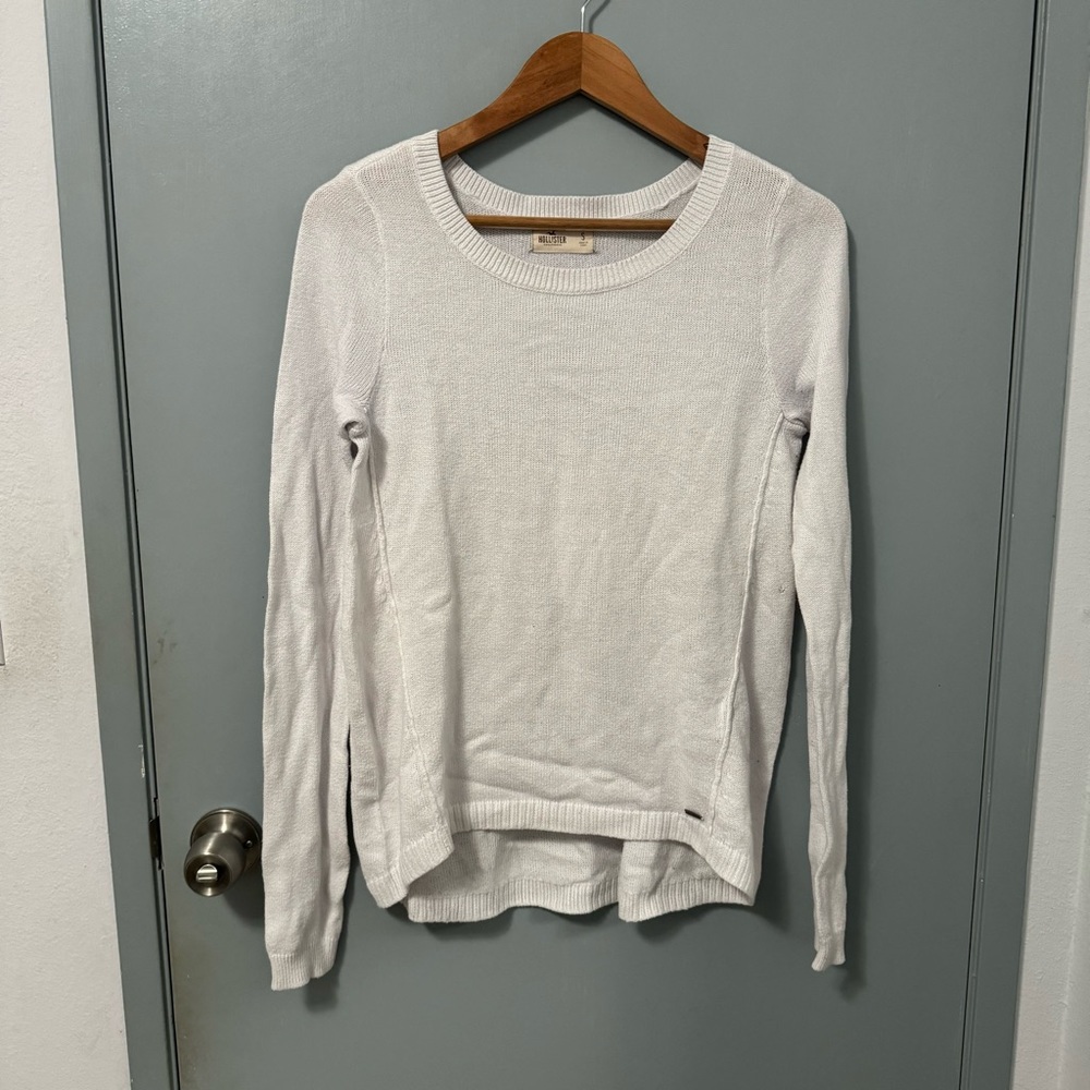 Hollister Long Sleeve White Sweater Top Size Small